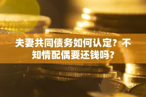 北京夫妻共同债务如何认定？不知情配偶要还钱吗？